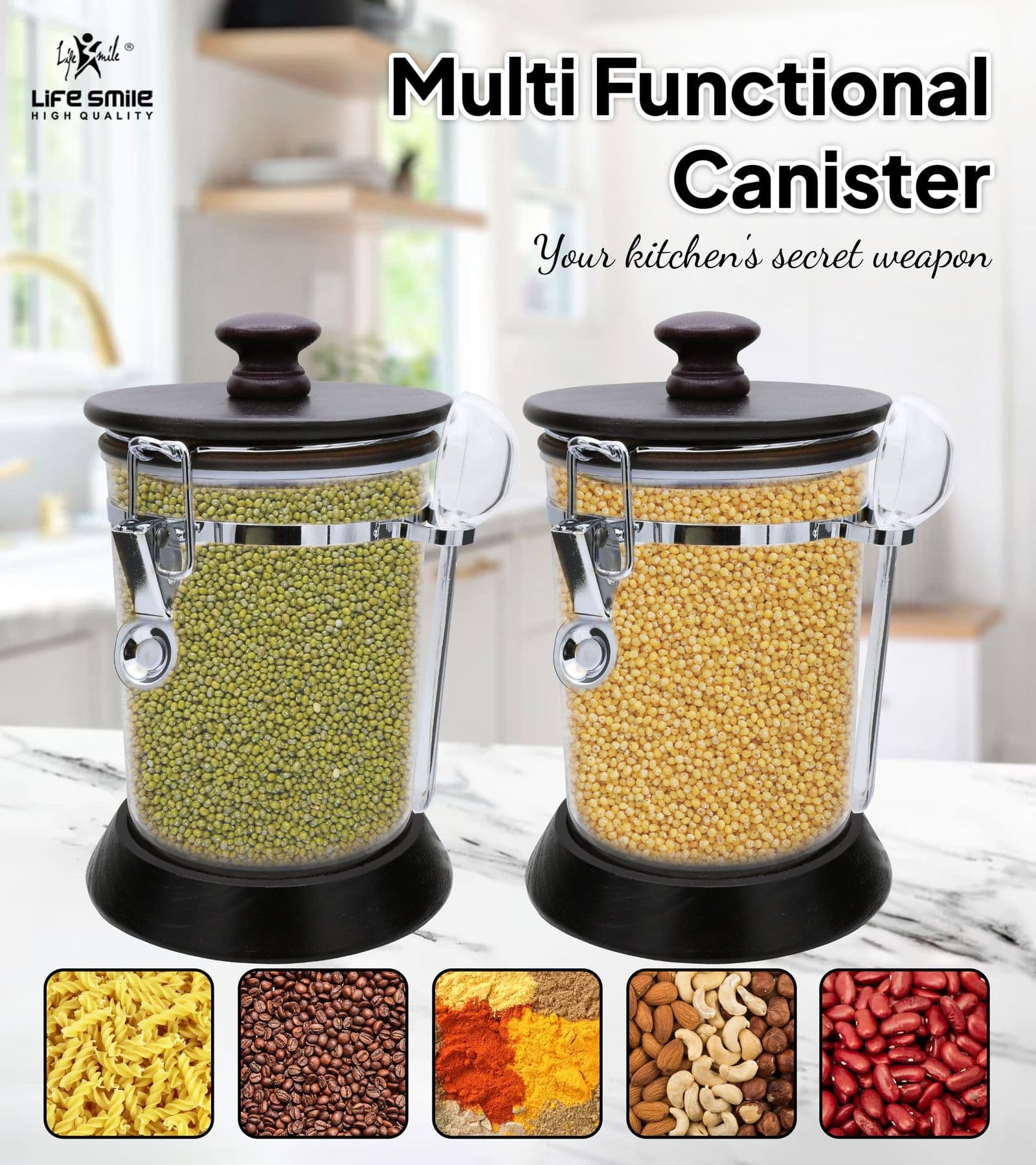 Lifesmile | Best Acrylic Canister Set | Best Canister Set |  | UAE | Dubai | Abu Dhabi
