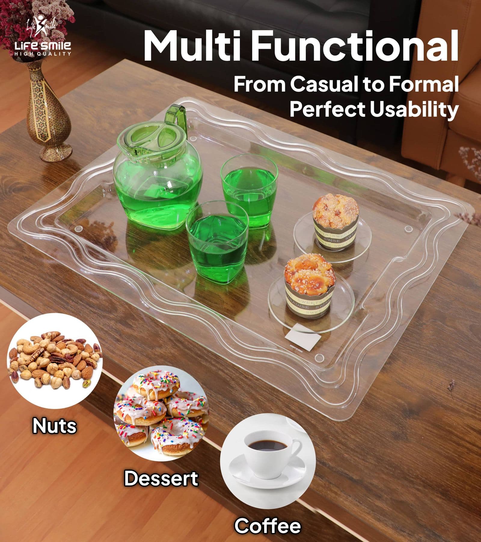 Lifesmile | Best Acrylic Serving Tray | Best Serving Dish |  | UAE | Dubai | Abu Dhabi
