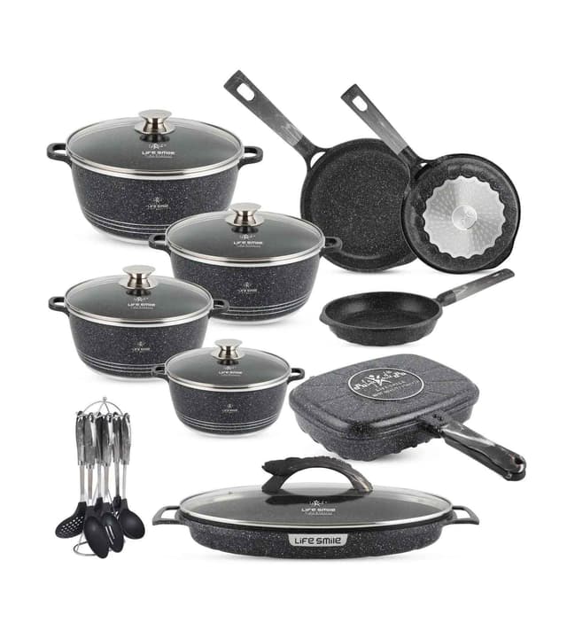 Cookware Set  22 Pieces with Multilayer Granite Coated