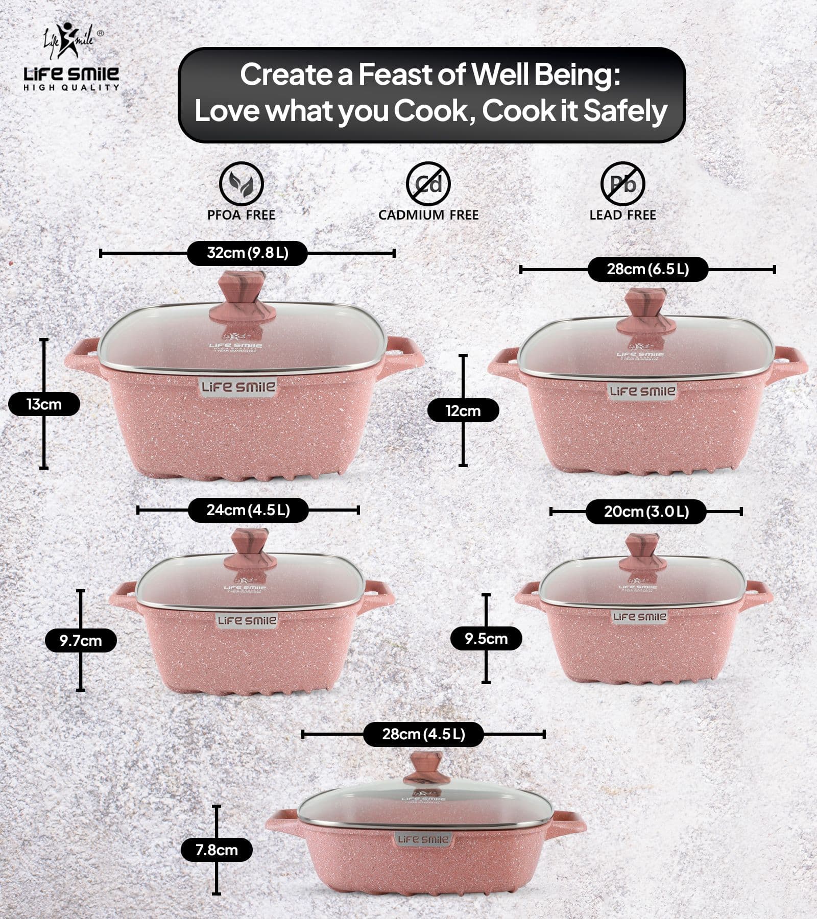 Lifesmile | Best Square Family | Best Cookware Sets | Granite | UAE | Dubai | Abu Dhabi